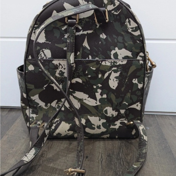 Henri Bendel Green and Black Patterned Backpack - Picture 6 of 7